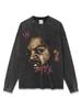 Sudadera con capucha de manga corta pesada con estampado retro hip-hop americano de Ice Cube para cruzar fronteras, cuello redondo