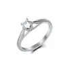 Anillo Minimalista de Acero de Titanio Estilo Europeo y Americano con Incrustaciones de Circonita para Mujer, Anillo de Boda y Pedida de Mano a la Moda, Anillo de Diamante de Oro de 18 Quilates, Joyería que no se Desvanece