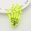 Pinza para el pelo de hueso de mano de venta caliente transfronteriza Garra de fantasma de Halloween Garra de calavera Pinza para el pelo fluorescente Mismo estilo de cristal Accesorio para el pelo Harajuku