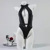Yiyue Lingerie Sexy Macacão Sexy Vazado Sem Fundo Feminino Pijama Quente Conjunto de Uniforme Cosplay 8587