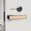 Fechadura de porta minimalista ecológica para uso doméstico, maçaneta de porta interna de madeira de nogueira, magnética, silenciosa, universal para quarto e banheiro