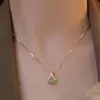 Collar bolsa de la suerte piedra ojo de gato para mujer colgante de nicho de lujo ligero cadena para la clavícula exquisita todo-partido 2025 nuevo estilo cadena de cuello popular