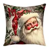 Funda de Almohada Estampada Digitalmente con Temática Navideña Papá Noel Muñeco de Nieve Regalo Navideño Cojín Decorativo Funda de Cojín Transfronterizo