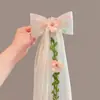 Véu Guirlanda Mori Super Fada Véu Infantil Oversized Véu Laço de Tule Grampo de Cabelo Flor Acessório de Cabelo Infantil Fada