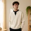 Suéter de punto de marca de moda popular transfronterizo, estilo falso de dos piezas personalizado para hombre, estilo popular en línea, directo de fábrica
