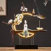 Incensário Criativo de Fluxo Reverso Estilo Chinês, Decoração de Casa Personalizada e Criativa Estilo Zen para Hall de Entrada e Sala de Chá, Difusor de Aroma Elétrico