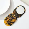 Peine de Ácido Acético con Espejo, Antiestático, Peine Espejo Multifuncional Estampado de Leopardo, Regalo de Hotel