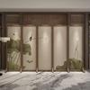 Pantalla Plegable Móvil Divisoria Sala de Estar Simple Moderna China Hotel Sombreada Hogar Dormitorio Salón de Té Madera Maciza Biombo Plegable