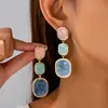 Pendientes Geométricos de Empalme con Goteo de Aceite de Moda Personalizados de Alta Gama Transfronterizos Son Adecuados para que las Mujeres los Usen en Banquetes Diarios y Son Elegantes