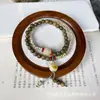 Pulseira Original de Estrela e Lua com Pedras Preciosas e Pingente de Urso, Contas de Vidro Multicamadas, Cinco Sutras, Colar de Joias de Mão de Corte Reto, Acessório de Moda