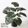 Hojas de Plantas Artificiales, Plantas Verdes en Maceta, Palma Areca, Hojas de Monstera, Materiales para Decoración de Paredes con Plantas, Plantas Verdes Pegadas, Hojas Persas