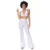 Conjunto de Halloween para hombre, pareja, estilo retro de los años 70, estilo europeo y americano, espectáculo de discoteca hippie, hombres y mujeres adultos.