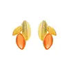 Pendientes de Plata de Ley S925 con Forma de Hoja de Turquesa Roja Natural Africana y Lapislázuli, con un Toque Elegante y de Alta Gama