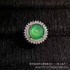 Anillo de calcedonia verde bañado en plata al por mayor con hebilla Ping An, ágata verde esmeralda y jade, joyería de moda para mujer.