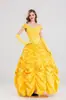 Vestido Dorado de Princesa de Halloween Disfraz de Hada Cuento de Hadas Belle Atuendo de Princesa Peach de Mario Vestido de Reina de Fiesta
