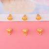 Colgante de loto chapado en oro que conserva el color, joyería hecha a mano, pulsera, accesorios de cuentas, colgante de conejo con campana de trébol