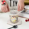 Red gruesa网红 baked frasco de hierba de hadas pera asada fruta redonda de taro taza de yogur grado alimenticio taza de helado LOGOTIPO