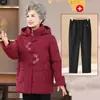 Roupas de Inverno para Vovó Algodão com Veludo Roupas de Proteção Contra o Frio Blusa 60-70 Anos Roupas de Algodão Engrossadas Jaqueta de Algodão Outerwear