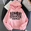 Moletom com Capuz Estampado Stranger Things Blusa com Forro de Lã Moletom com Capuz Comércio Transfronteiriço