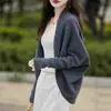 Sentido del diseño 2026 nuevo estilo cárdigan para mujer forma de capullo chal de punto suelto exterior manga murciélago abrigo suéter abrigo moderno