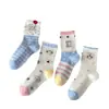 Meias de cachorrinho de desenho animado, meias femininas de cano médio, meias estilo japonês fofas com estampa xadrez e bolinhas, com bordas franzidas, meias de algodão para outono e inverno, adequadas para meninas jovens e estudantes