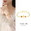 Conjunto de Tres Pulseras de Plata de Ley S925 Fujian y Guangdong para Mujer, Pulseras Sencillas, Nuevo Estilo Chino, Elegante Conjunto de Joyería