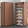 Armário de Sapatos de Venda Quente Transfronteiriço, Sapateira de Armazenamento Simples Multicamadas à Prova de Poeira, Uso em Dormitório e Casa, Montagem de Metal, Armário de Sapatos Moderno Minimalista