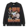 Camiseta Retrô Estampada Chris Brown Transfronteiriça Streetwear Americano Vintage Lavada Pesada Casual Manga Curta Ins