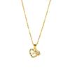 Collar y pendientes con letra de amor de diamante blanco microincrustado de alta calidad en oro arena antiguo, joyería de larga duración sin color para mujer