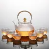 Juego de té de vidrio resistente al calor olla para preparar té de alto borosilicato olla con asa olla para té de flores olla para hervir té filtro Gongfu uso en casa olla para té de hierbas