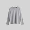 Camiseta de Manga Larga de Algodón Pima Primavera/Verano 2025 para Mujer, Holgada, Cuello Redondo, Color Sólido, Top Interior, Ropa para Mujer, Nuevo Estilo 2026