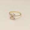 Anillo de Flor de Diamantes y Perla Sintética de Plata Esterlina S925 Nalan Elegante Estilo Ins Lujo Ligero Joyería de Mano R01426