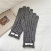 Luvas de Tricô Torcido Transfronteiriças Novas Outono e Inverno para Mulheres Sem Dedos Tela Sensível para Ciclismo Quentes Luvas de Lã Coloridas