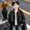 Chaqueta de Cuero para Niños Primavera y Otoño 2026 Nuevo Estilo Coreano Chaqueta de Cuero Fresca de Otoño Pu para Niños