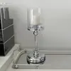 Portavelas de Metal y Vidrio Adornos Cena a la Luz de Velas Adornos de Mesa Sencillo Moderno Ceremonia de Boda Accesorios de Boda Decoración de Habitación Modelo