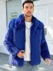 N0197 Chaqueta de moda transfronteriza europea y americana para hombre con solapa de piel sintética, cálida de comercio exterior de piel sintética de zorro, nuevo modelo de otoño e invierno
