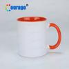 Caneca com cor interna Estampa por transferência térmica Caneca atacado Caneca branca Revestimento para sublimação Marca em copo d'água Caneca com alça colorida interna
