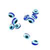 Olhos de peixe ovais, contas de listras azuis, contas de olho de 6 mm, pulseira de contas, acessórios de joias faça você mesmo, atacado