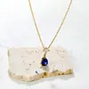Pulseira de Pingente de Diamante em Forma de Gota de Aço Inoxidável Europeu e Americano Conjunto de Joias de Colar e Pulseira Simples de Alta Qualidade para Moda Feminina