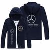 Otoño 2021 Nuevo Comercio Exterior Transfronterizo Chaqueta con Estampado de Insignia de Coche para Hombre Moda Callejera Chaqueta Cortavientos con Capucha y Cremallera