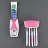Suporte para Escova de Dentes com Dispensador Automático de Pasta de Dente Rack de Armazenamento de Escovas de Dente Montado na Parede & Espremedor de Pasta de Dente para Banheiro