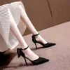 2025 Novo Verão Salto Agulha Design de Nicho Sapatos de Casamento Franceses com Vestido Sapatos para Madrinhas Salto Alto Branco para Mulheres