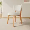 Cadeira de Jantar em Madeira Maciça Casa Moderna Estilo Creme Cadeira Estofada Banqueta de Jantar Hotel Negociação Leve Luxo Encosto Cadeira de Jantar