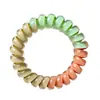 Diadema de color gel para el pelo tipo cable de teléfono, combinación de colores, cuerda para atar el pelo, alta elasticidad, cuerda para la cabeza de tres colores, cubierta de cuero, goma para coleta, accesorio para el pelo