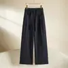 Calça wide leg nova da moda de outono feita sob medida, cintura alta, modeladora, adequada para o trabalho, casual, solta, versátil, simples, estilo alfaiataria wide leg