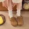 Sapatos Casuais Femininos que Aumentam a Altura 2026 Primavera Novo Retro Britânico Fivela de Cinto Mocassins com Corte Profundo Tendência Slip-On