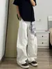 Calça Cargo Scimitar Xadrez Estilo Americano Bolso Grande Unissex Marca Trendy Ins Reta Solta Perna Larga Casual Versátil