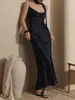 Vestido Longo Tomara-que-caia Transfronteiriço Estilo Europeu e Americano Verão 2026 Novo Vestido de Cauda de Peixe com Amarração no Pescoço Elegante Vestido Longo de Bolinhas