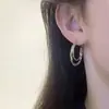 Pendientes Circulares Doble Capa de Plata Estilo Francés para Mujer Sencillos Versátiles Sensación de Alta Gama Brazaletes para Oreja Moda de Diseño de Nicho Joyería para Orejas