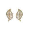 Brincos de Moda Personalidade Estilo Coreano com Agulha de Prata S925 para Mulheres, Brincos de Folha com Zircônia de Design Exclusivo, Brincos Exquisitos de Celebridade da Internet
